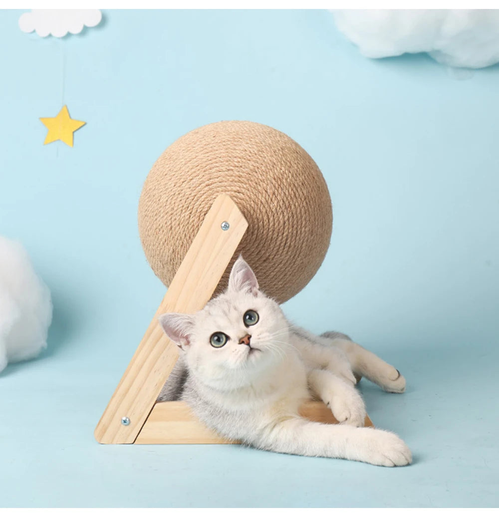 Cat Scratching Ball Toy Kitten Sisal Rope Ball Board