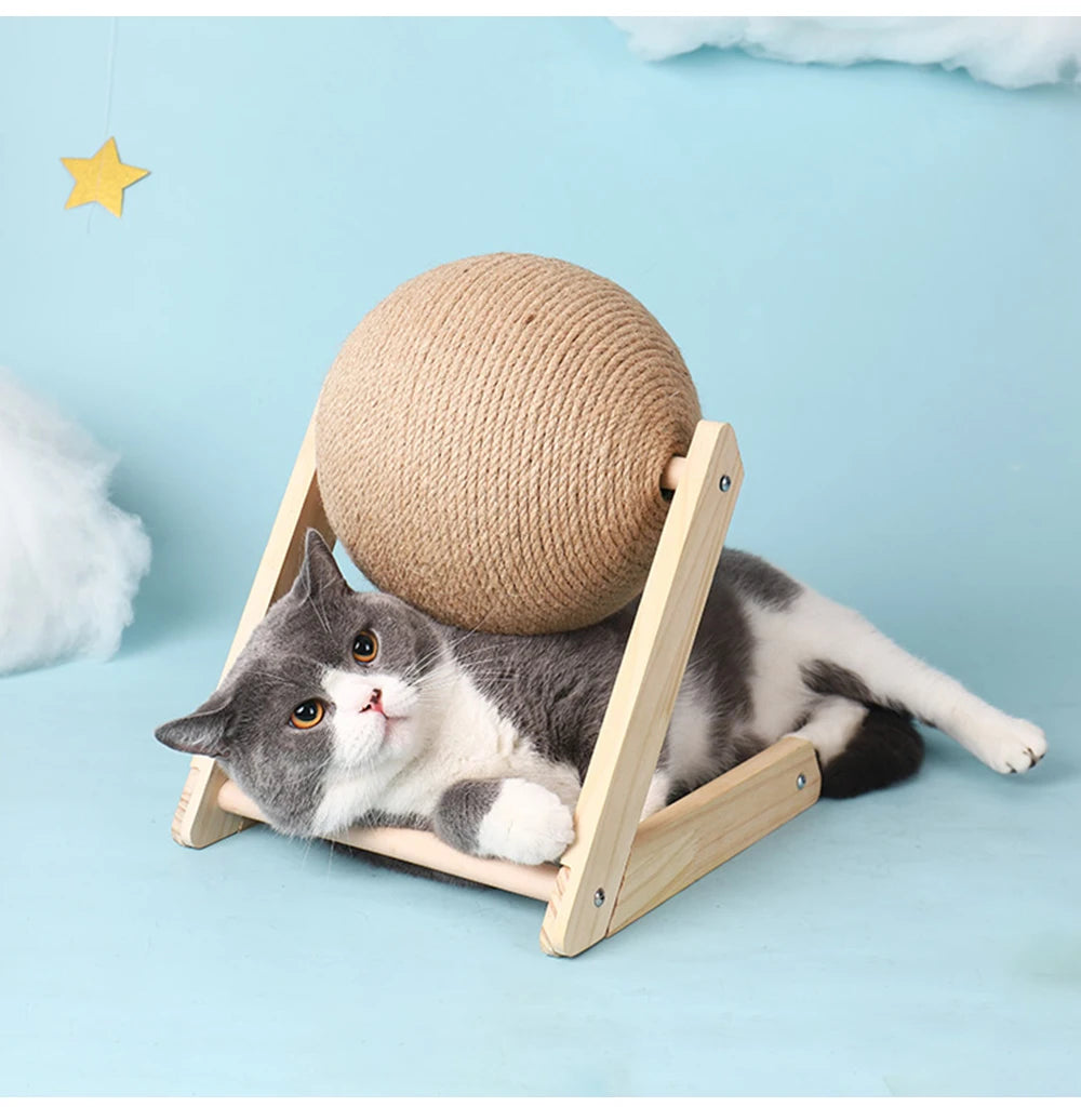 Cat Scratching Ball Toy Kitten Sisal Rope Ball Board