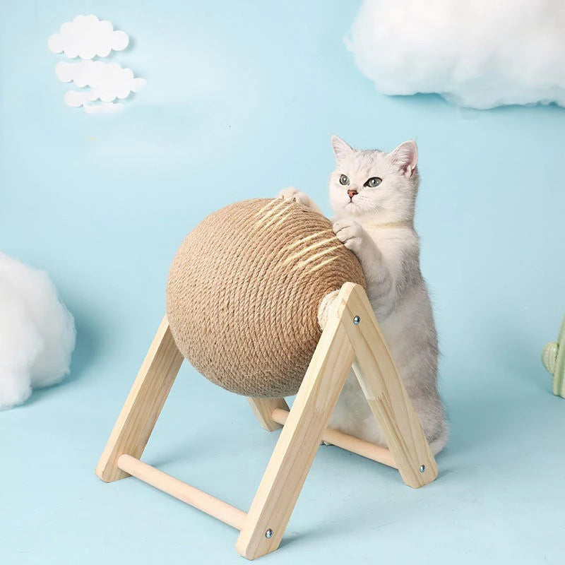 Cat Scratching Ball Toy Kitten Sisal Rope Ball Board