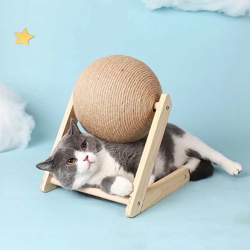 Cat Scratching Ball Toy Kitten Sisal Rope Ball Board