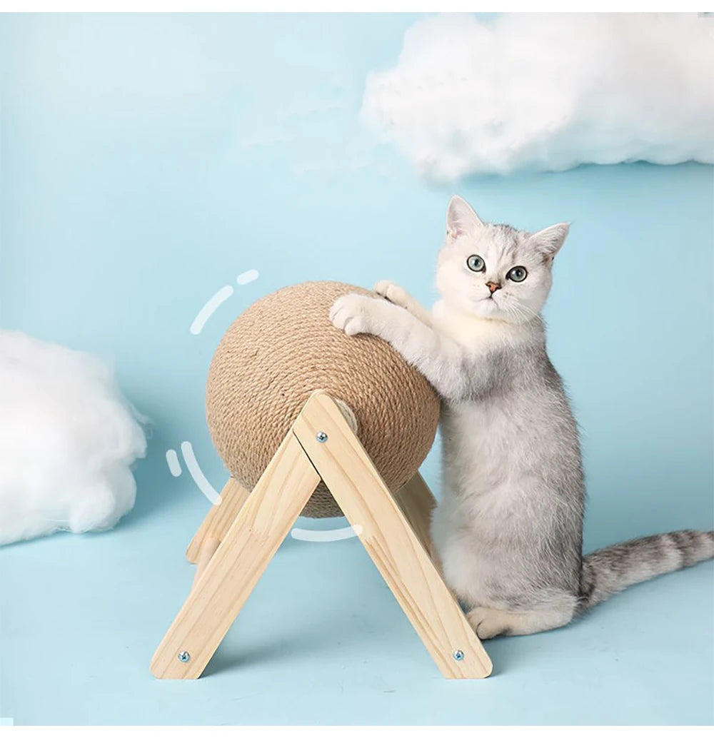 Cat Scratching Ball Toy Kitten Sisal Rope Ball Board