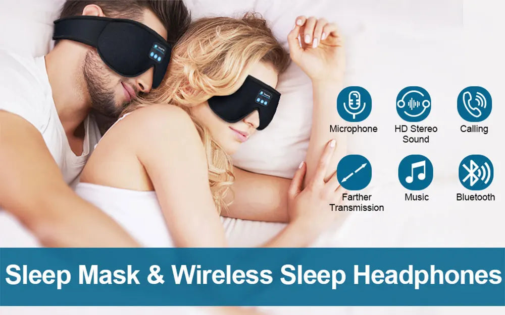 Mask For Sleep Headphones Bluetooth 3D Eye Mask Music Play