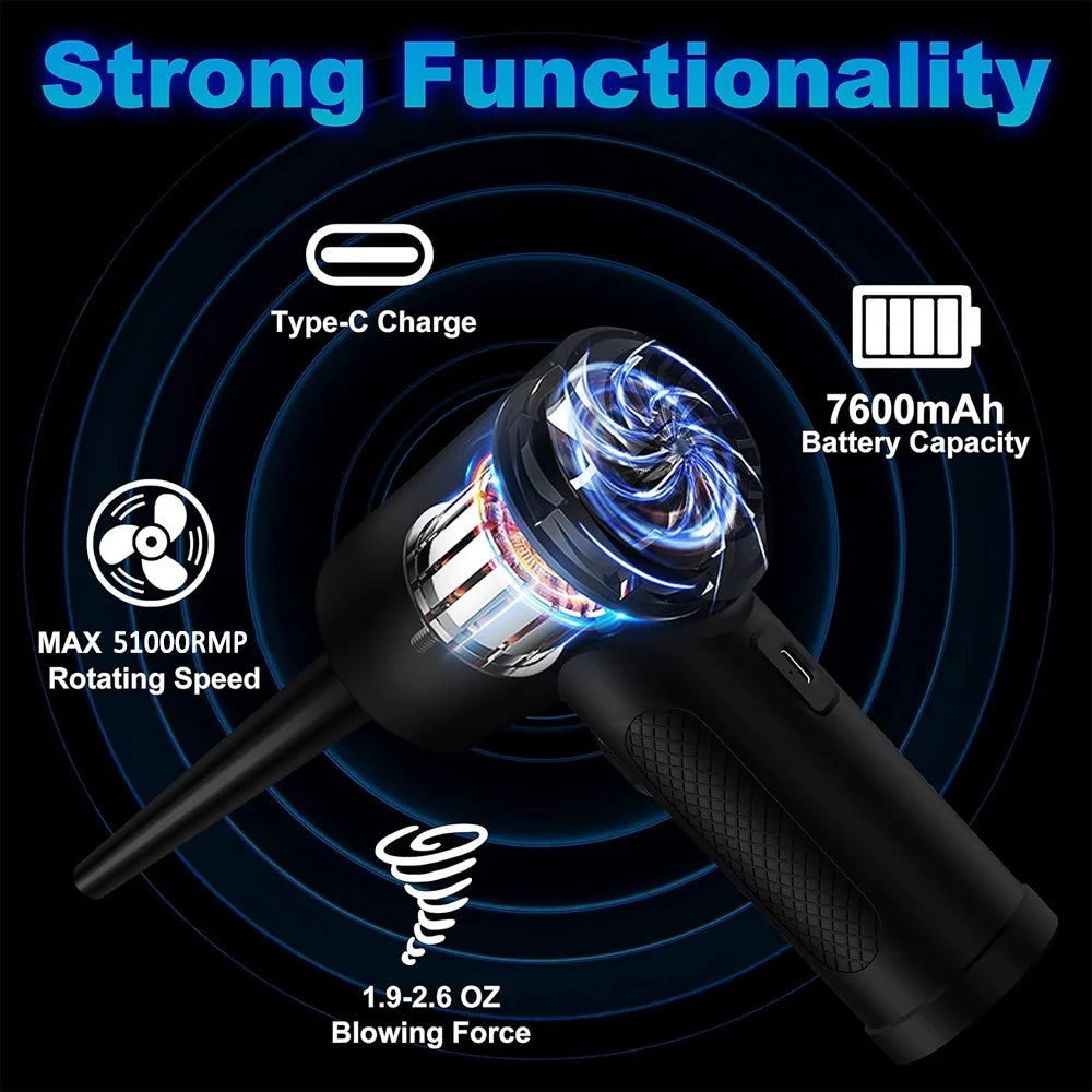 Compressed Air Duster Cordless Portable Rechargeable