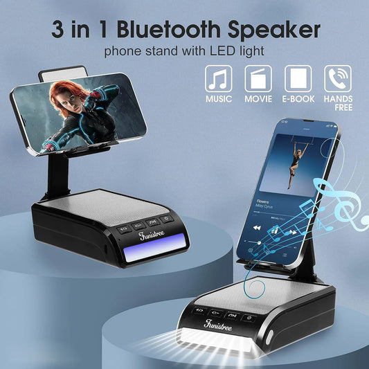 Cell Phone Stand with Wireless Bluetooth Speaker