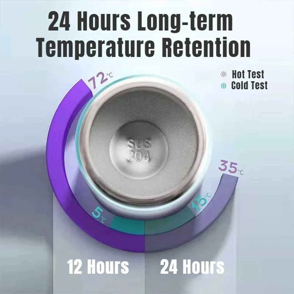 Smart Thermos Temperature Display Portable