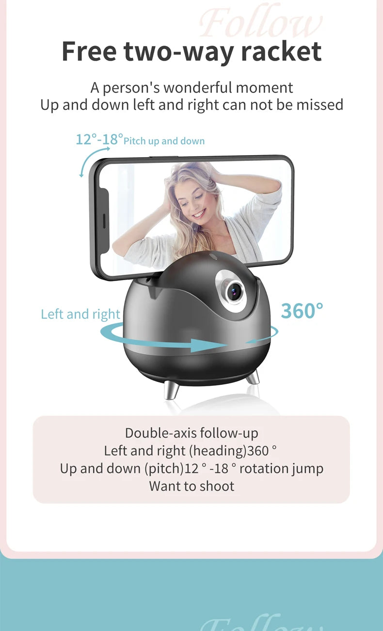 Auto Face Tracking Camera 360° Rotation Selfie Stick