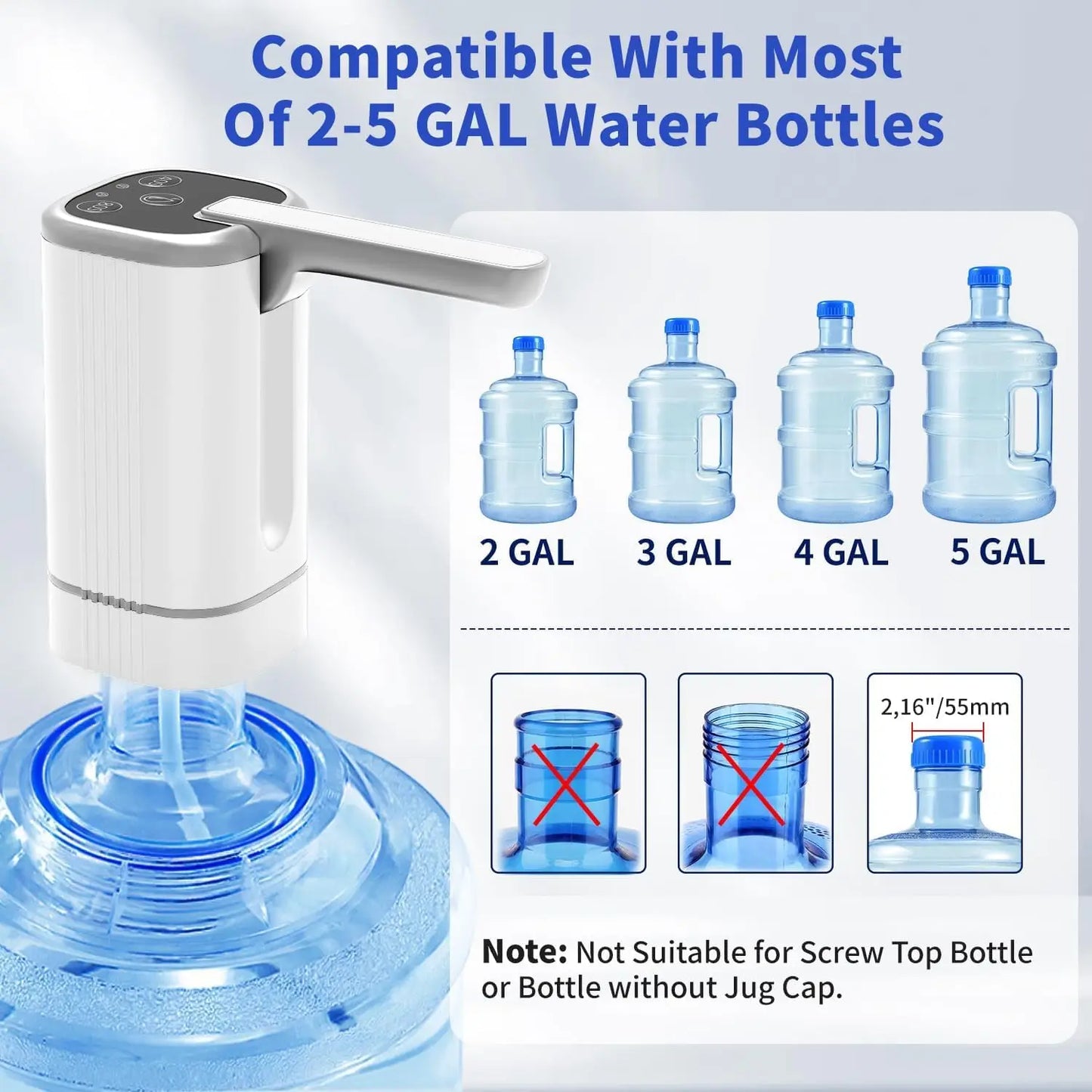 Water Bottle Pump for 5 Gallon Water Bottle Dispenser