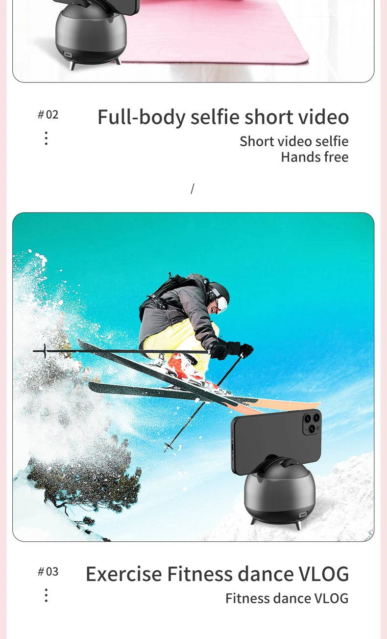 Auto Face Tracking Camera 360° Rotation Selfie Stick