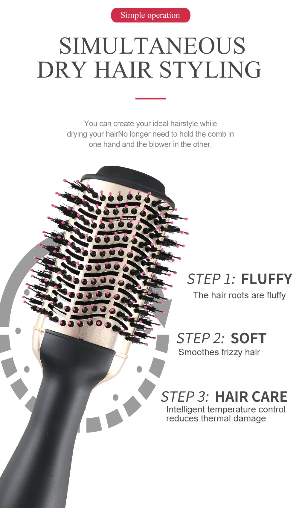 Hair Straightener Straightening Brush Electric Hair Brushes Hair Styling Appliances