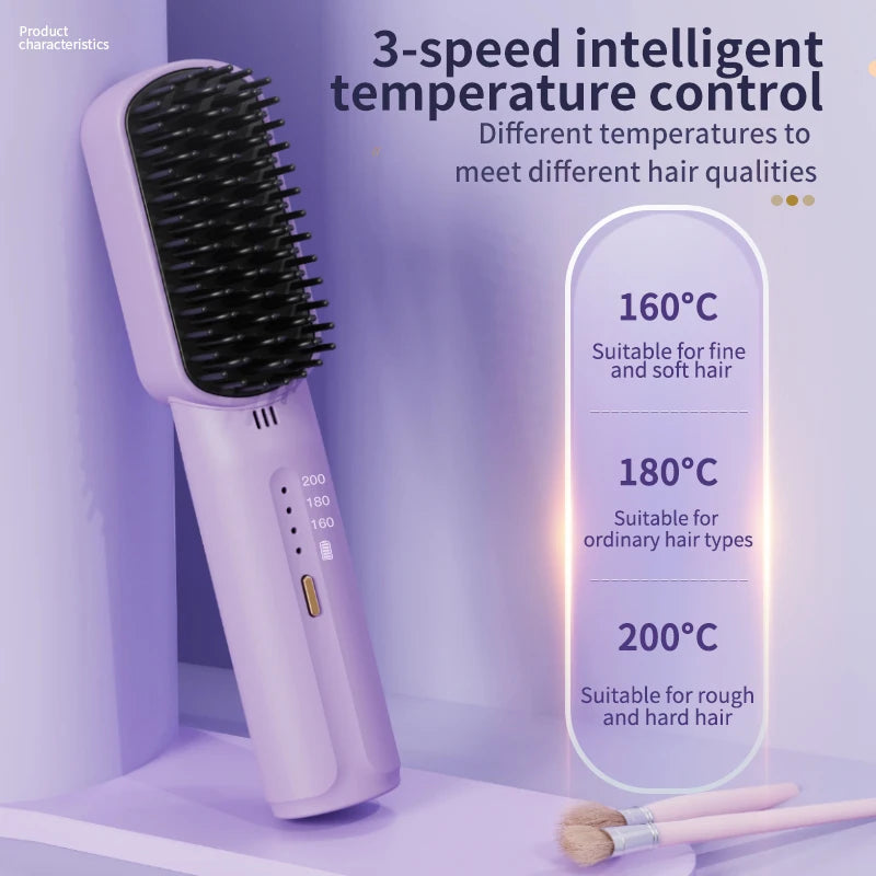 Wireless Hair Straightener Electric Hair Care Brush