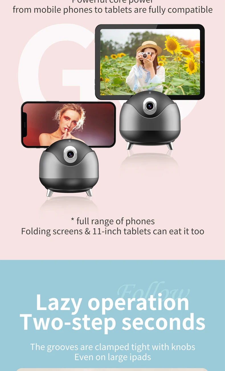 Auto Face Tracking Camera 360° Rotation Selfie Stick