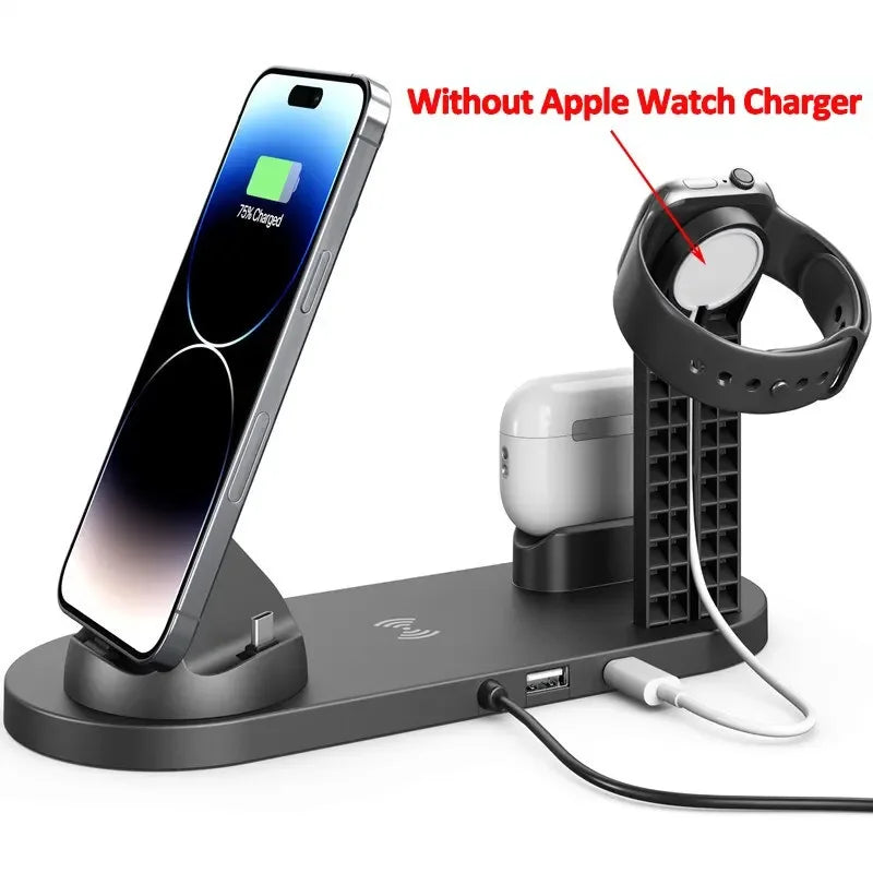 5 In 1 Wireless Charger Stand Pad Fast Charging Dock Station