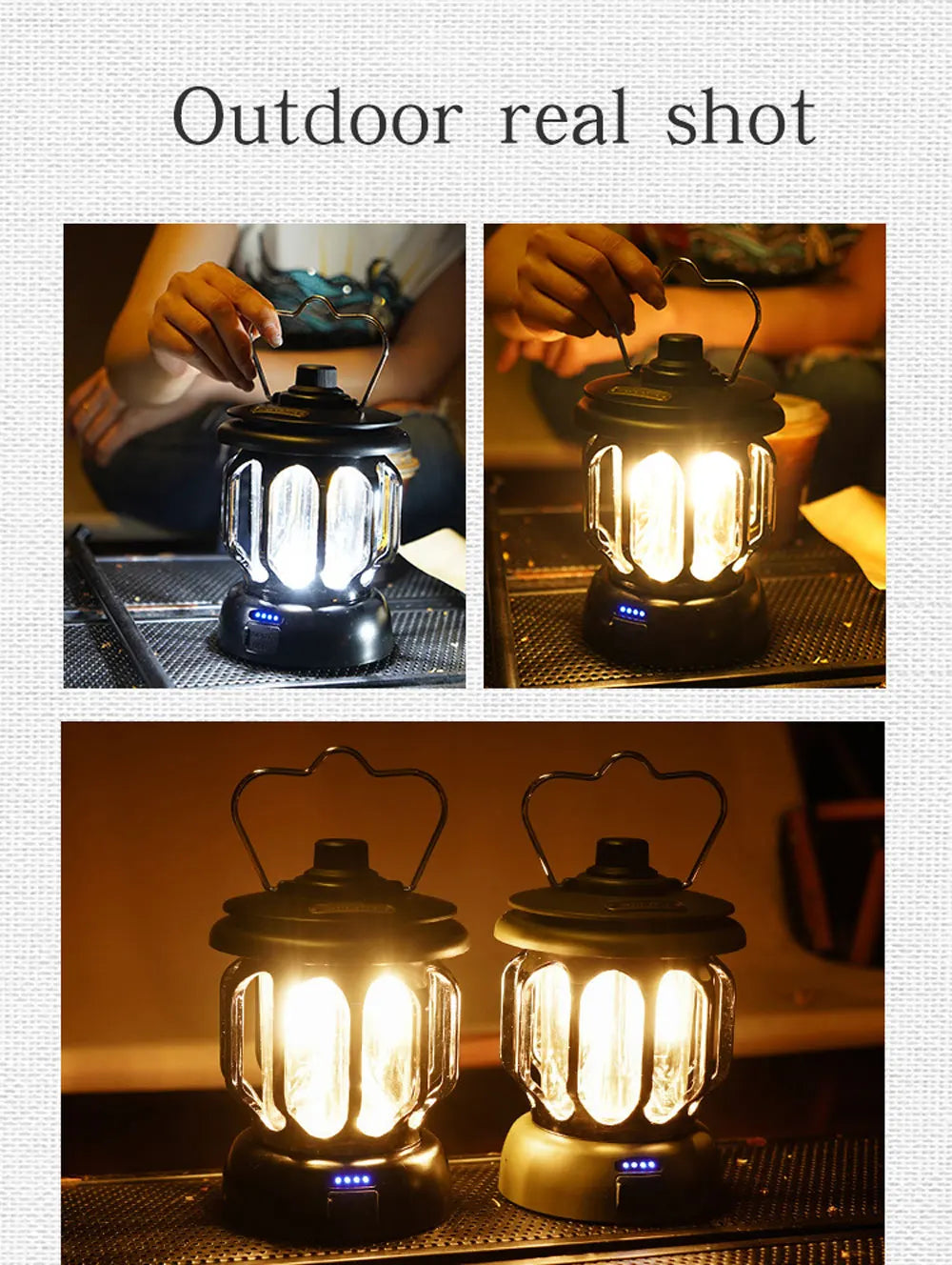 Retro Portable Camping Lantern 6000mAh Outdoor Kerosene Vintage