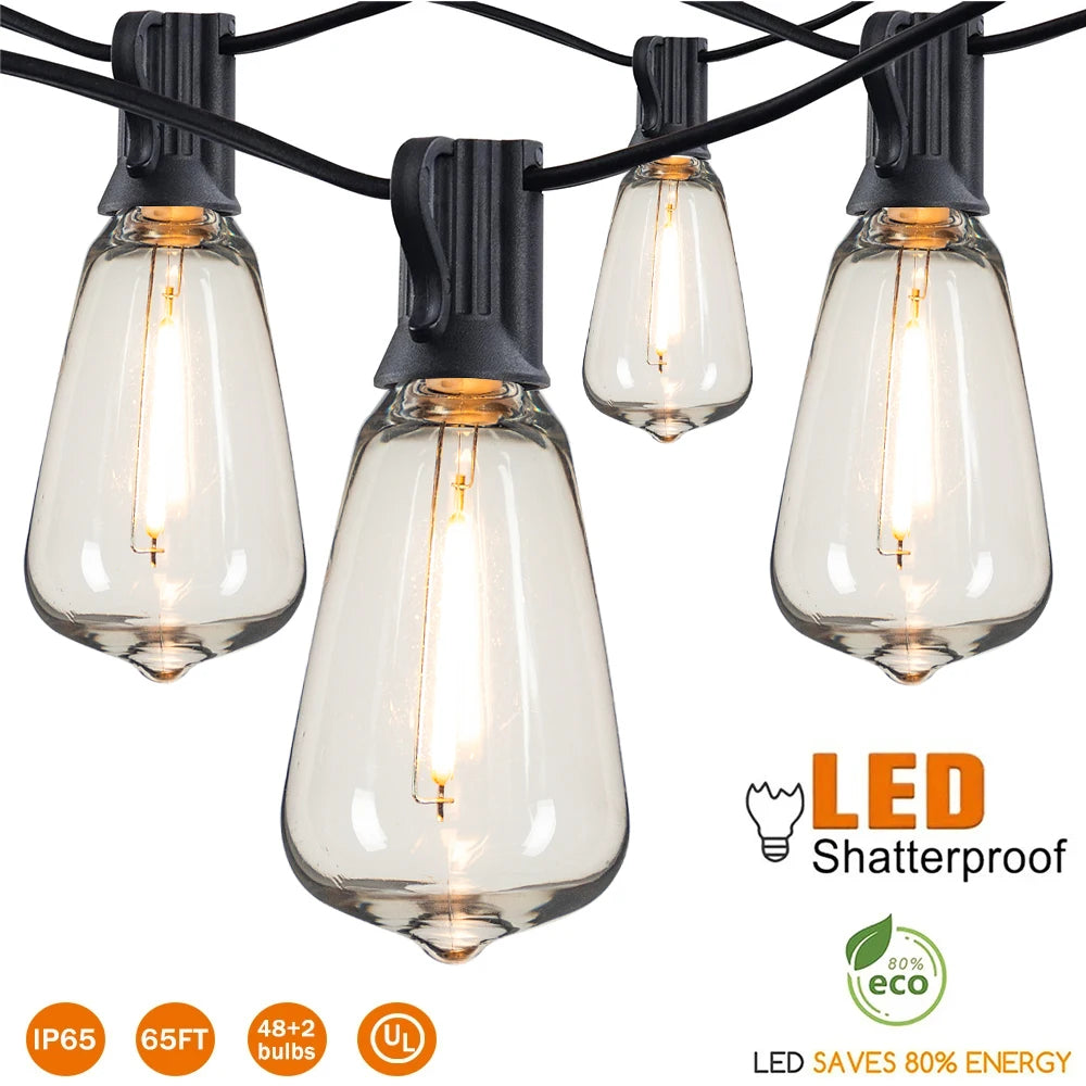 ST38 Led String Lights Outdoor Connectable Plastic Shatterproof