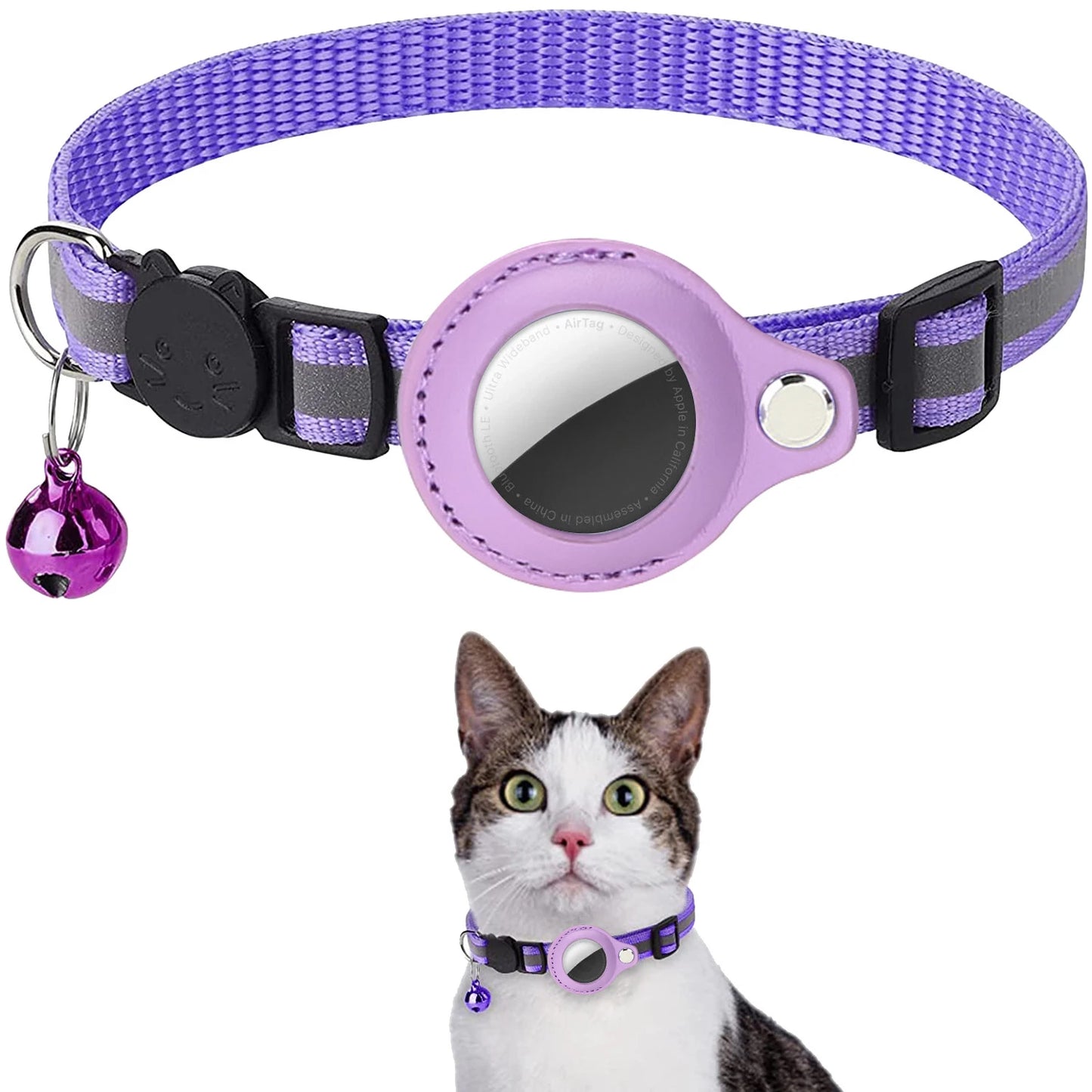 Apple Airtag Case cat collar with bell reflex nylon collar