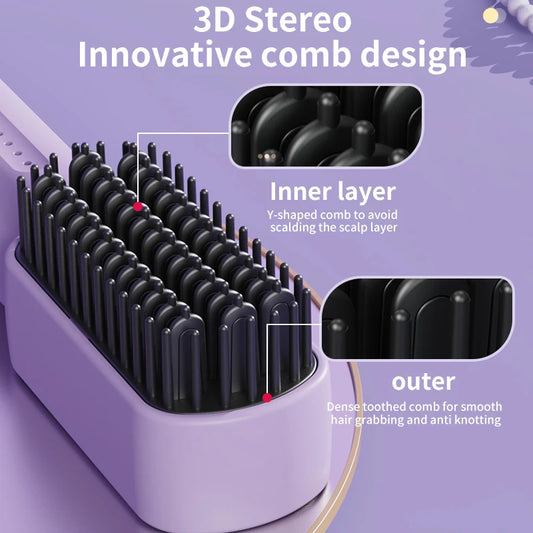 Wireless Hair Straightener Electric Hair Care Brush