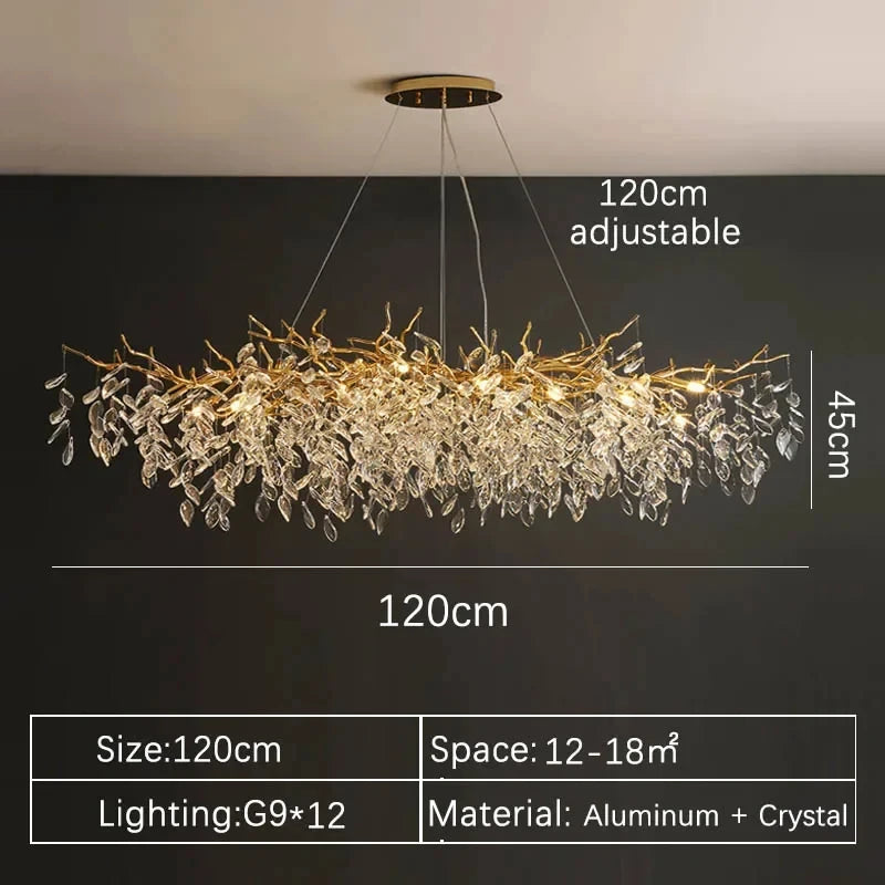 Luxury Gold Crystal LED Chandeliers Living Dining Room Bedroom Lighting