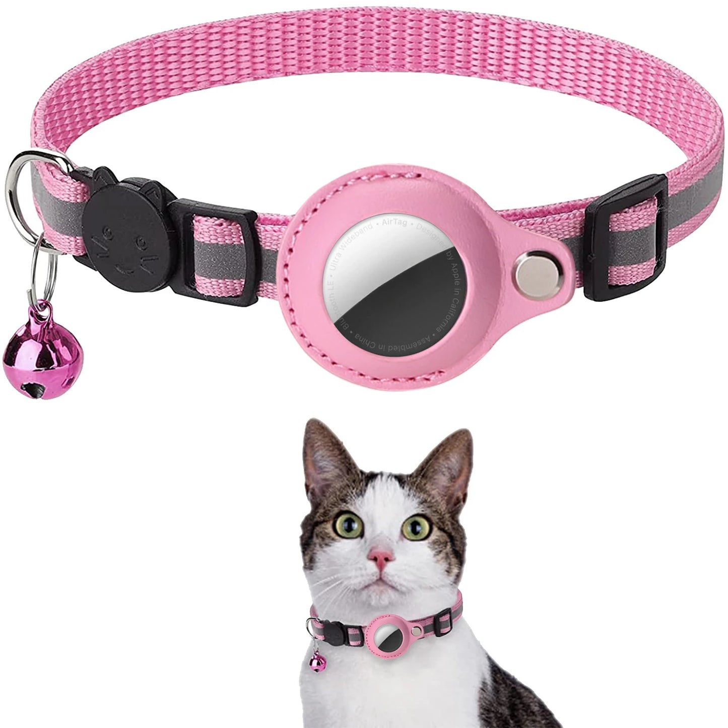 Apple Airtag Case cat collar with bell reflex nylon collar