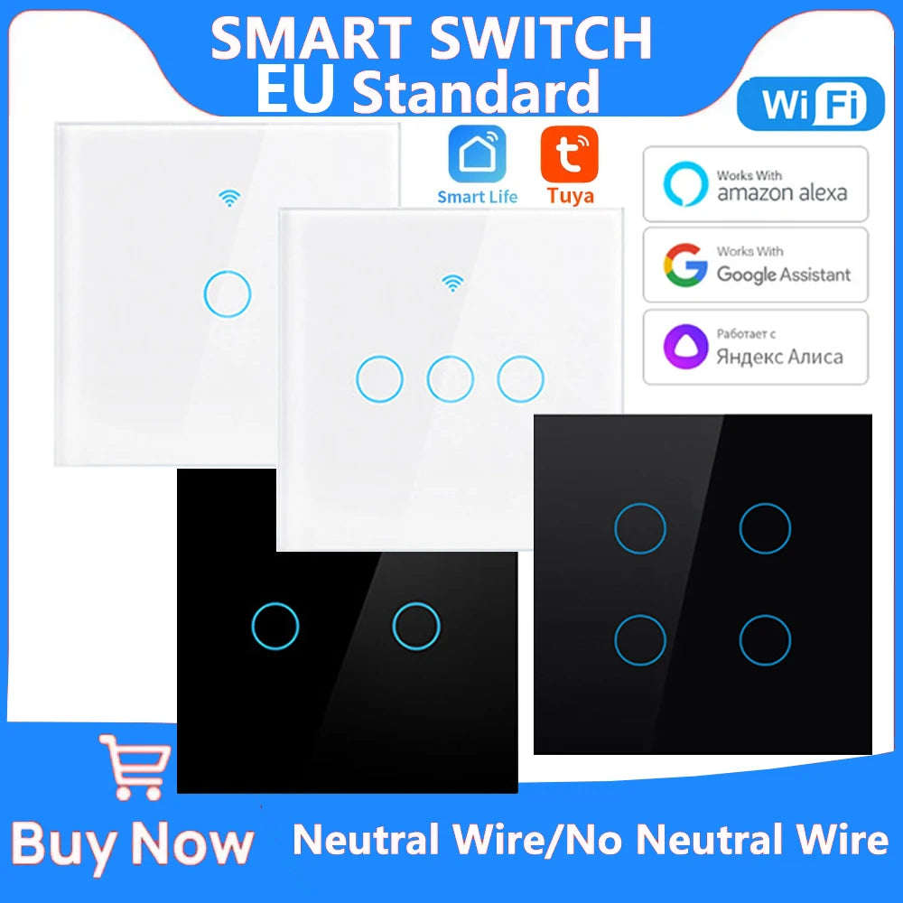 Neutral Wire Touch Light Switch Works with Alexa