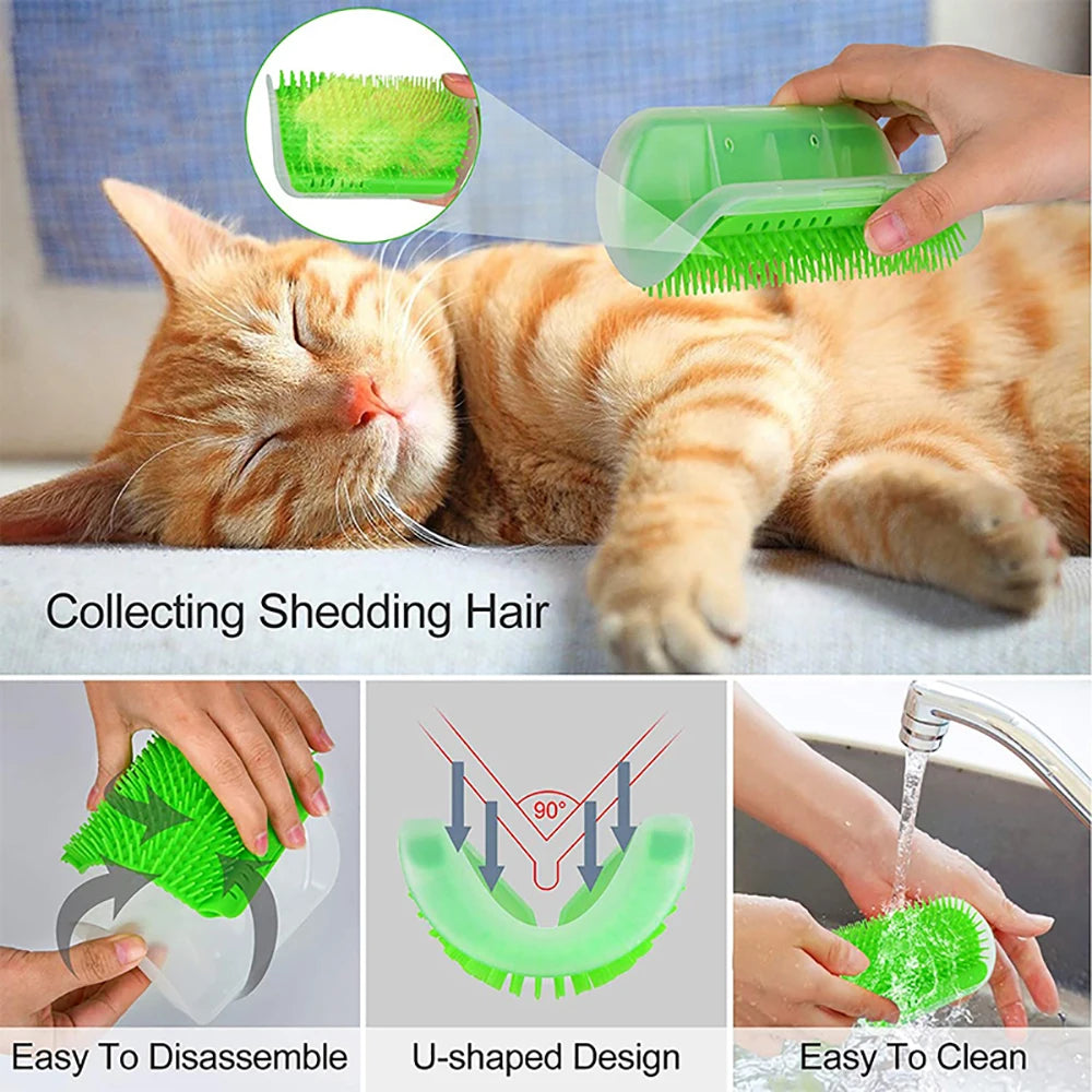 Scratcher Massager for Cats Scratching Pets Brush Remove Hair Comb Grooming