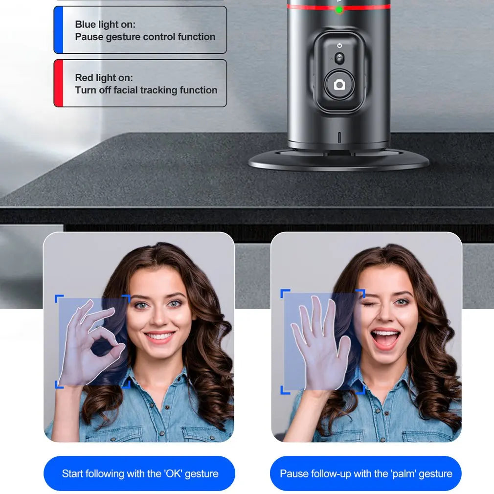 Auto Face Tracking Tripod 360 Degrees Rotation Body Phone Camera Mount Gesture Control Gimbal Stabilizer