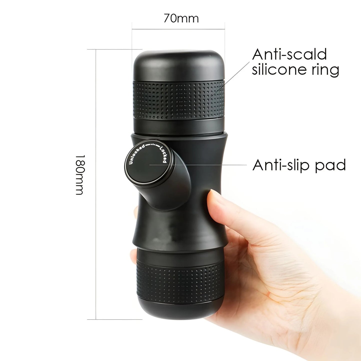 Portable mini hand pressure coffee machine