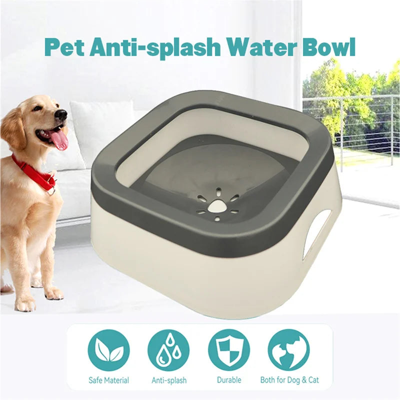 Anti-splash Water Bowl For Dogs 1L Large Capacity Drinker Drinking Bowls