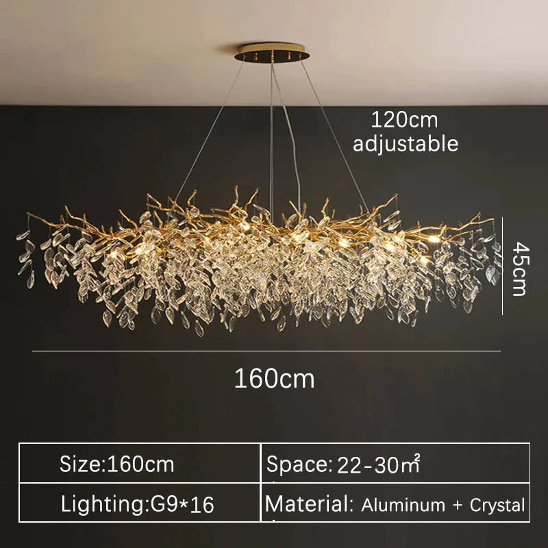 Luxury Gold Crystal LED Chandeliers Living Dining Room Bedroom Lighting