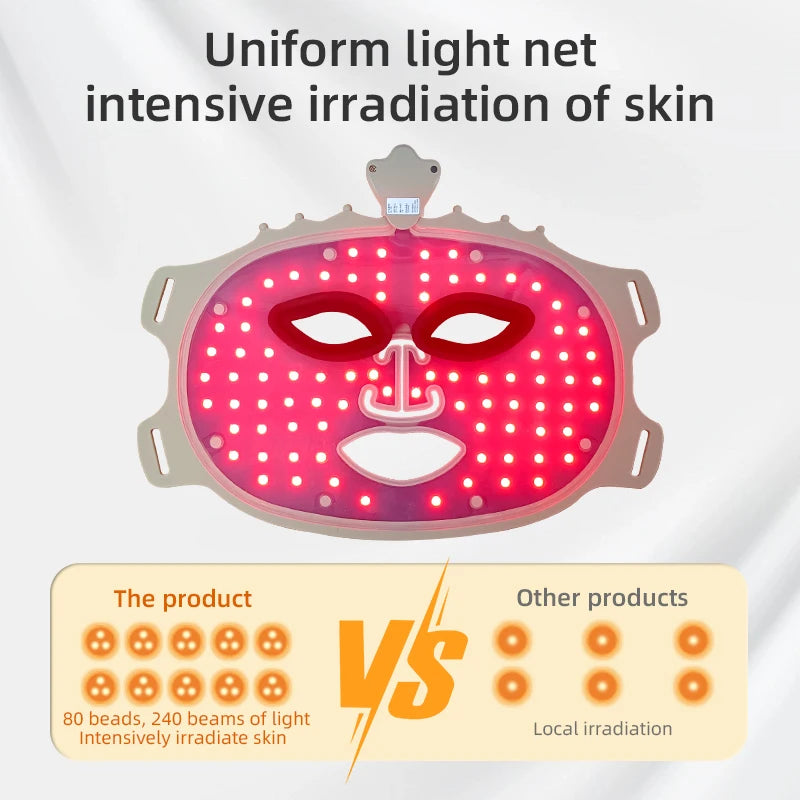 Led Facial Mask Full Face 240 Lamp Beads Wirelessly Red Light Therapy