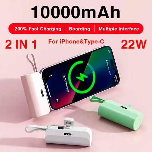 New 10000mAh Portable Mini Power Bank Super Fast Charging External Battery PowerBank Type-C