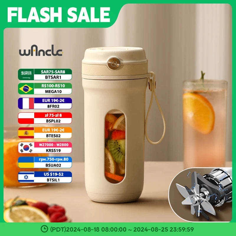 Portable Blender Electric Juicer Machine USB Rechargeable