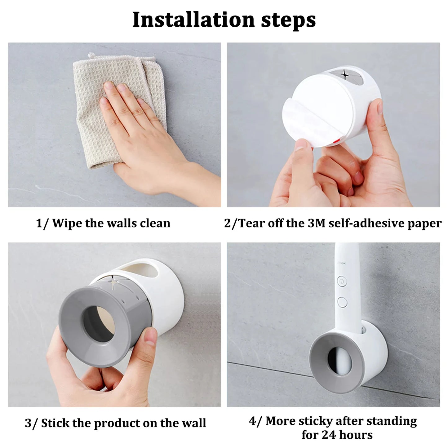 Toothbrush Holder Electric Toothbrush Holder Wall Self-Adhesive