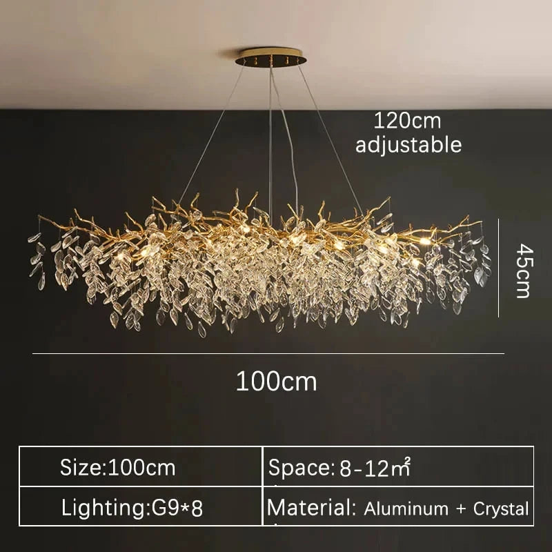 Luxury Gold Crystal LED Chandeliers Living Dining Room Bedroom Lighting