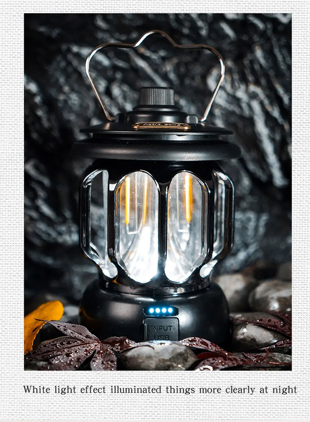 Retro Portable Camping Lantern 6000mAh Outdoor Kerosene Vintage