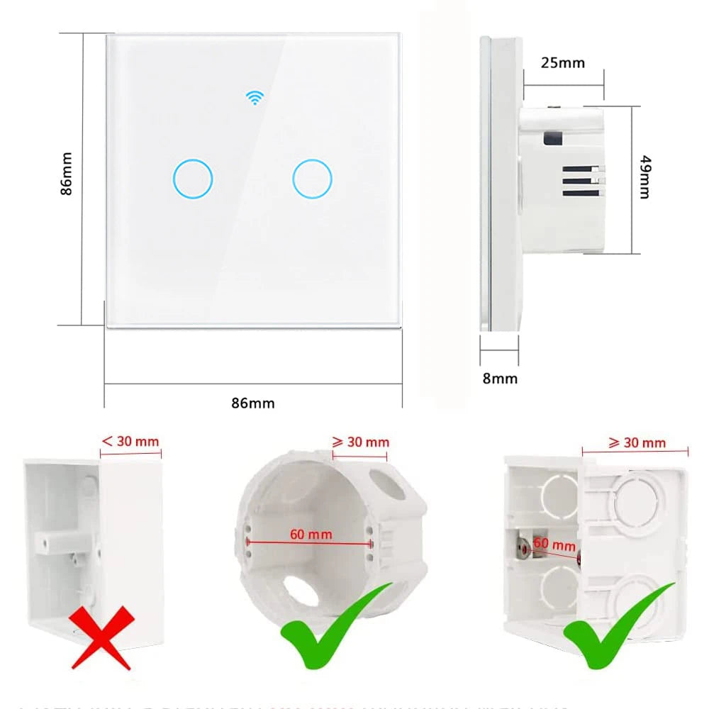 Neutral Wire Touch Light Switch Works with Alexa