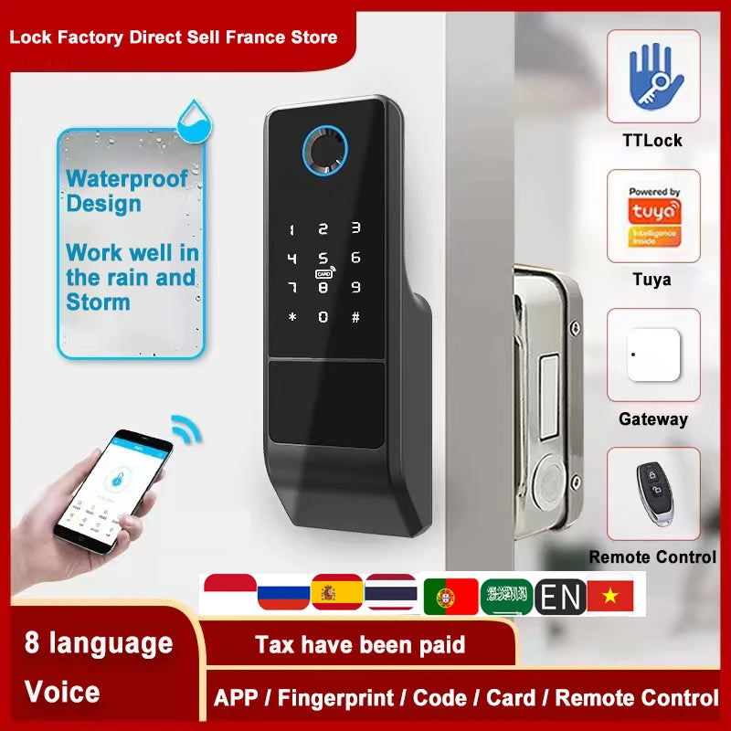 APP WIFI Outdoor Gate Door Fingerprint Lock