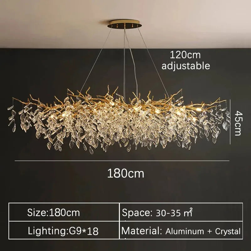 Luxury Gold Crystal LED Chandeliers Living Dining Room Bedroom Lighting