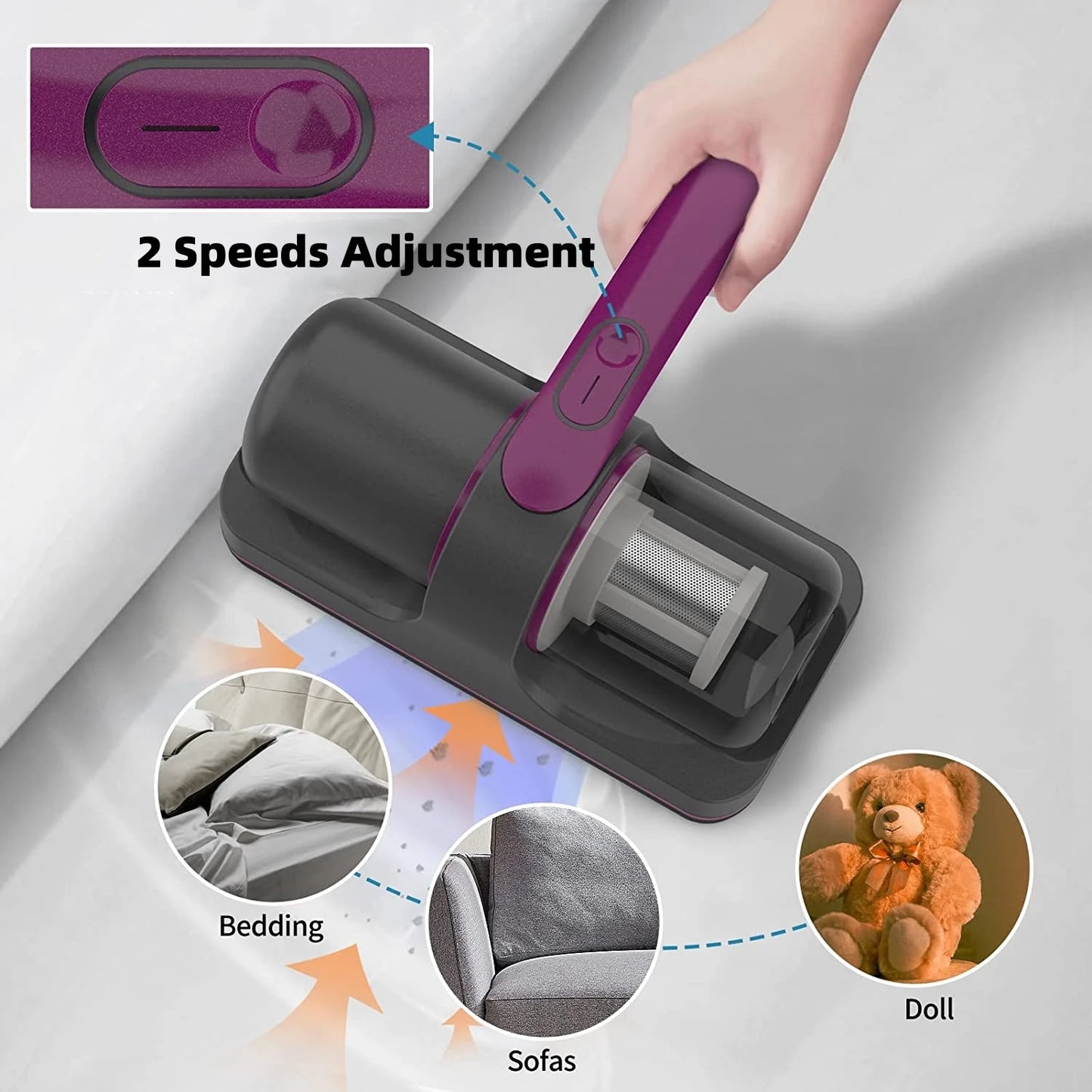 Wireless Mattress Vacuum Cleaner Cordless Handheld UV-C