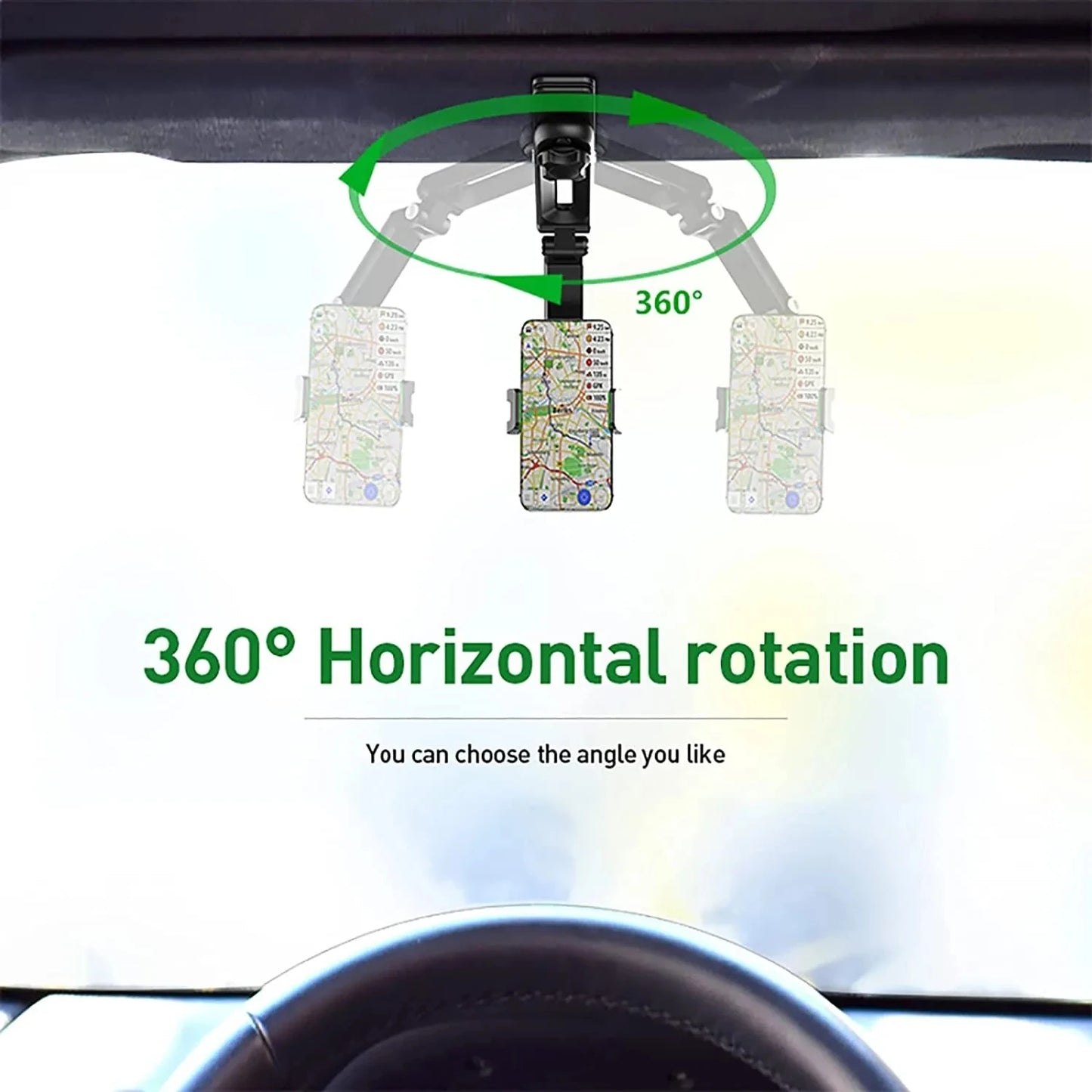 Sun Visor Phone Holder for Car Multifunctional 360° Rotating Sun Visor