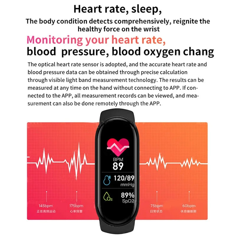 Smartwatch Heart Rate Blood Pressure Monitoring Smart Watch