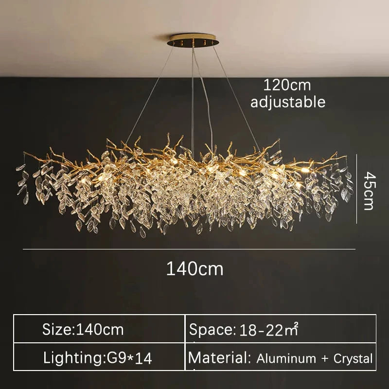 Luxury Gold Crystal LED Chandeliers Living Dining Room Bedroom Lighting