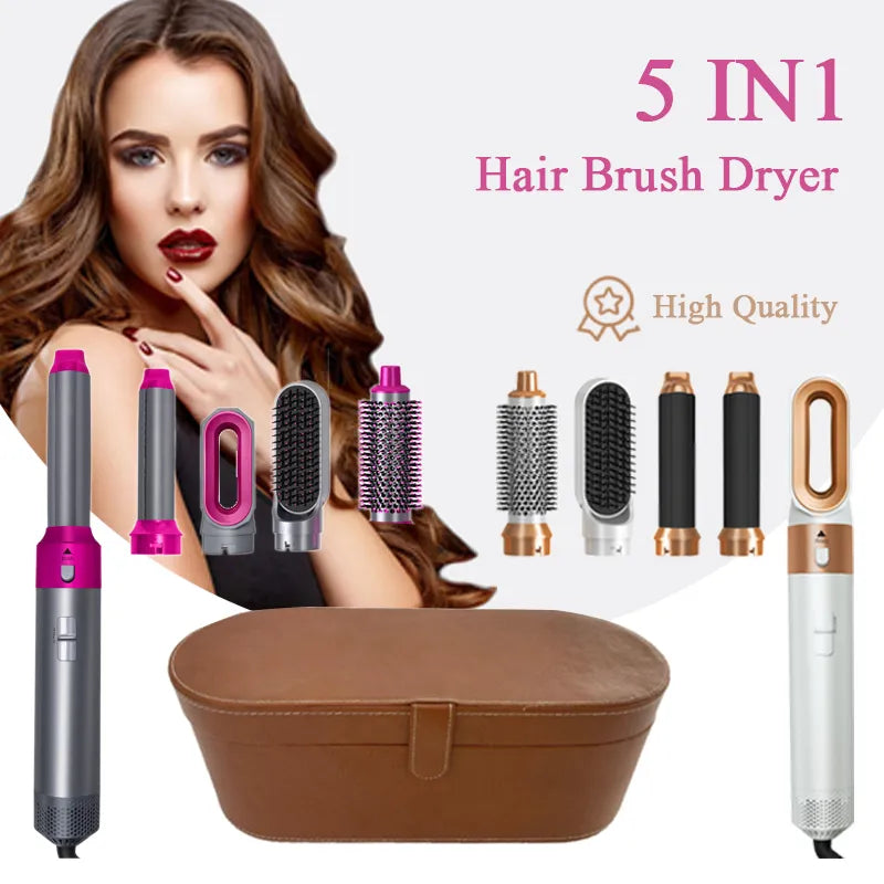 5 in 1 Hair Dryer Hot Comb Set Professional Curling Iron Hair Straightener