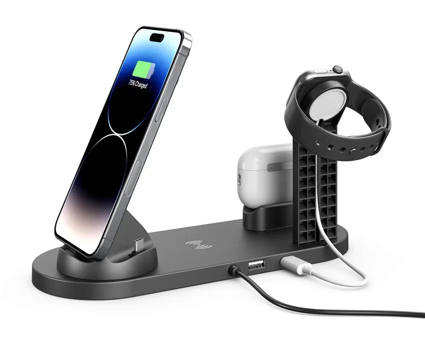 5 In 1 Wireless Charger Stand Pad Fast Charging Dock Station