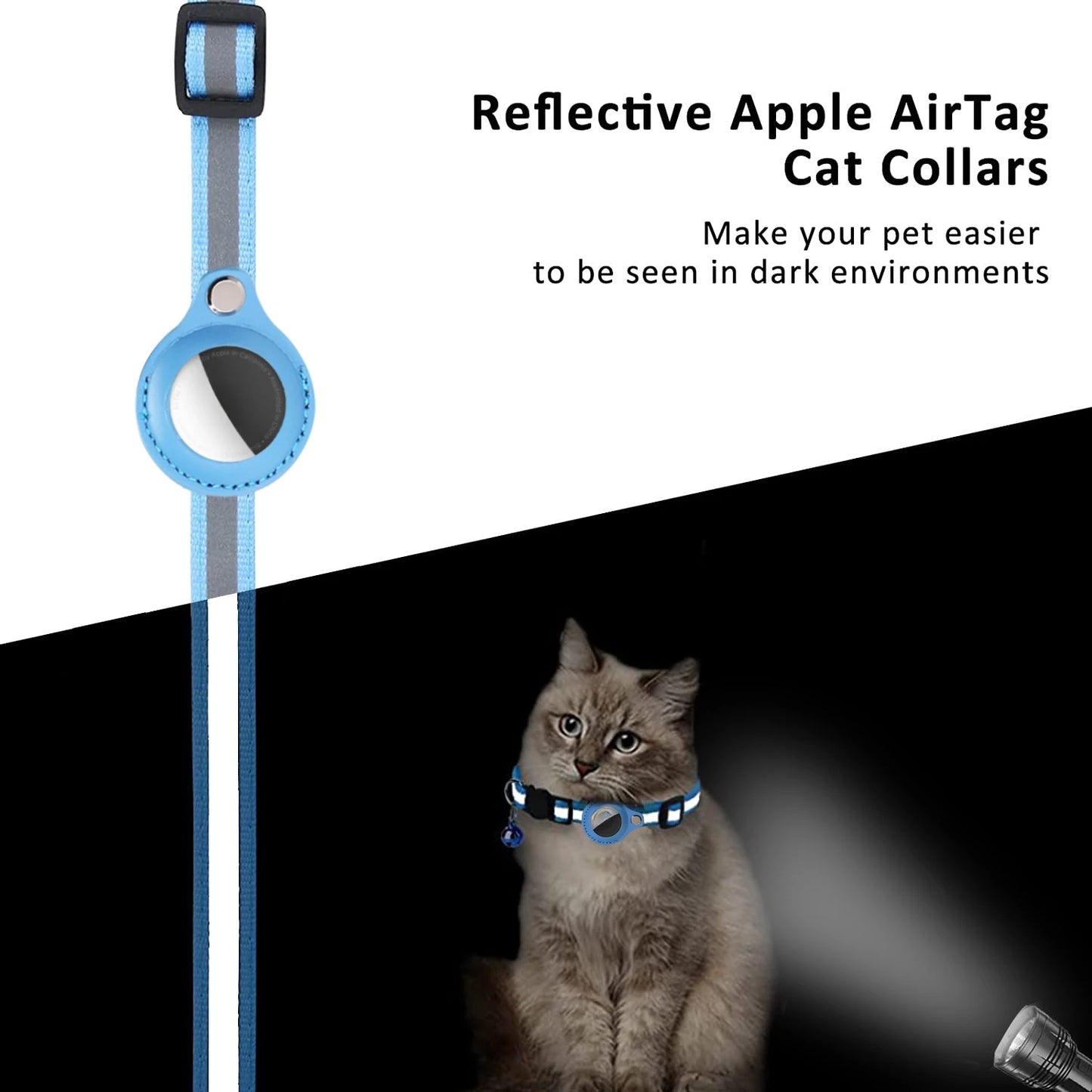 Apple Airtag Case cat collar with bell reflex nylon collar