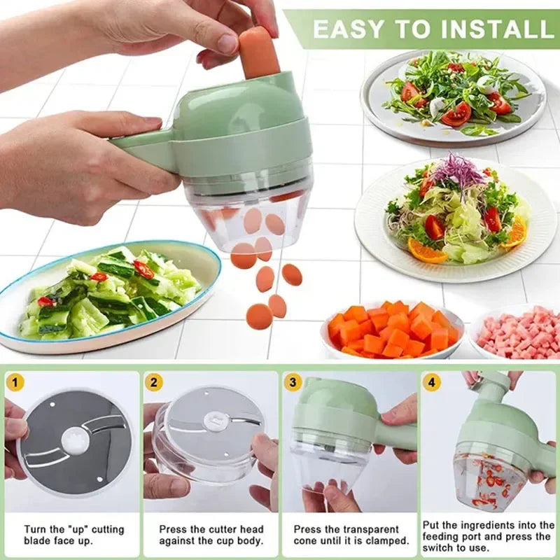 Power X Trade’s 4 In 1 Handheld Electric Vegetable Cutter  USB Charging