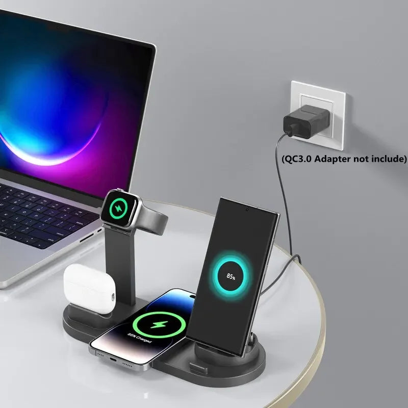 5 In 1 Wireless Charger Stand Pad Fast Charging Dock Station