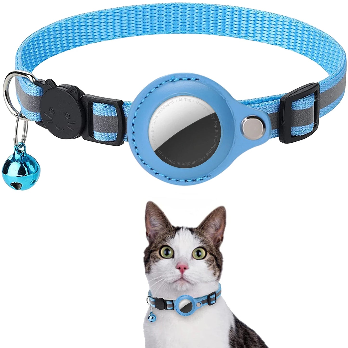 Apple Airtag Case cat collar with bell reflex nylon collar