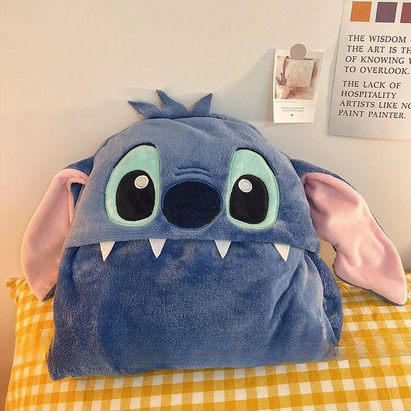 Stitch Hooded Cloak Blanket Cartoon Anime Thickened Big Blanket With Hat Stitch